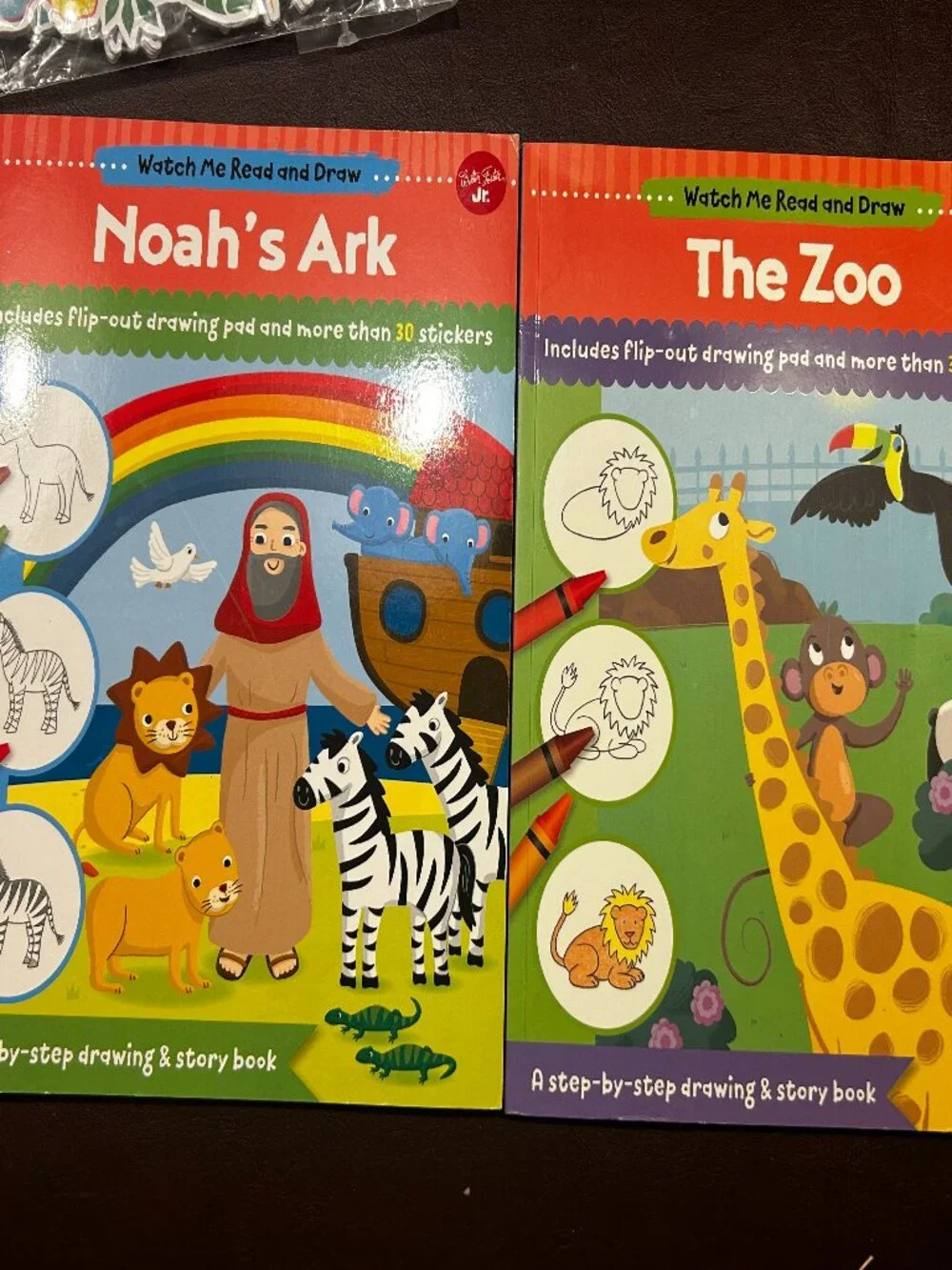 Noah's Ark & The Zoo Watch Me Read & Draw books - NEW (Includes stickers)